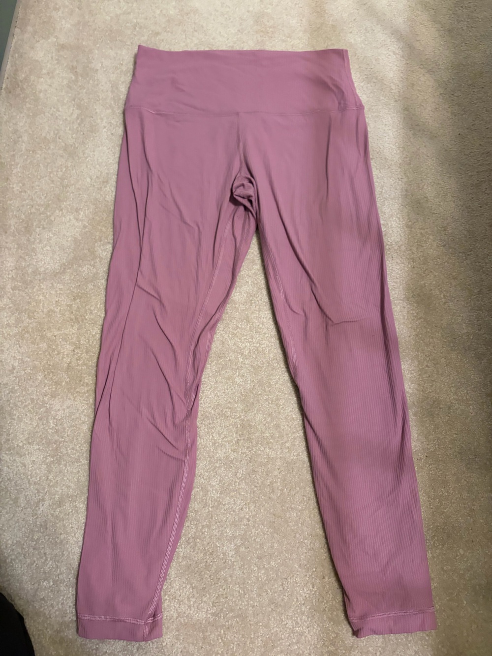 lululemon athletica Ribbed High-Waist Leggings in Mauve Pink